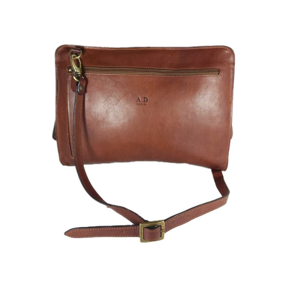A.D. Firenze Adriano Tuscany Brown Italian Leather medium Shoulder Messenger Bag